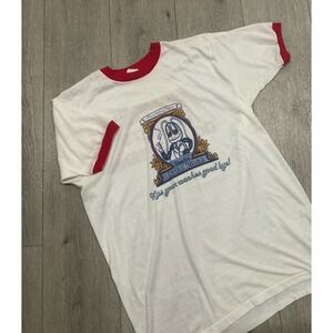 Vintage 80s Randy's Rolling Papers Weed Ringer Shirt White Mens Size XL